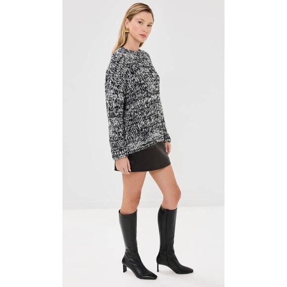 Anine Bing Sydney Crewneck Sweater in Black and White M - Picture 5 of 5